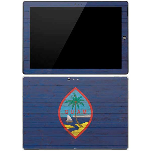 Guam Flag Dark Wood Surface Pro 3 Skin